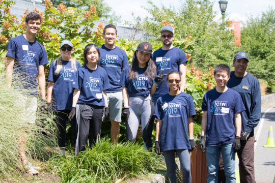 A group of Citi Volunteers helping the Park's gardens